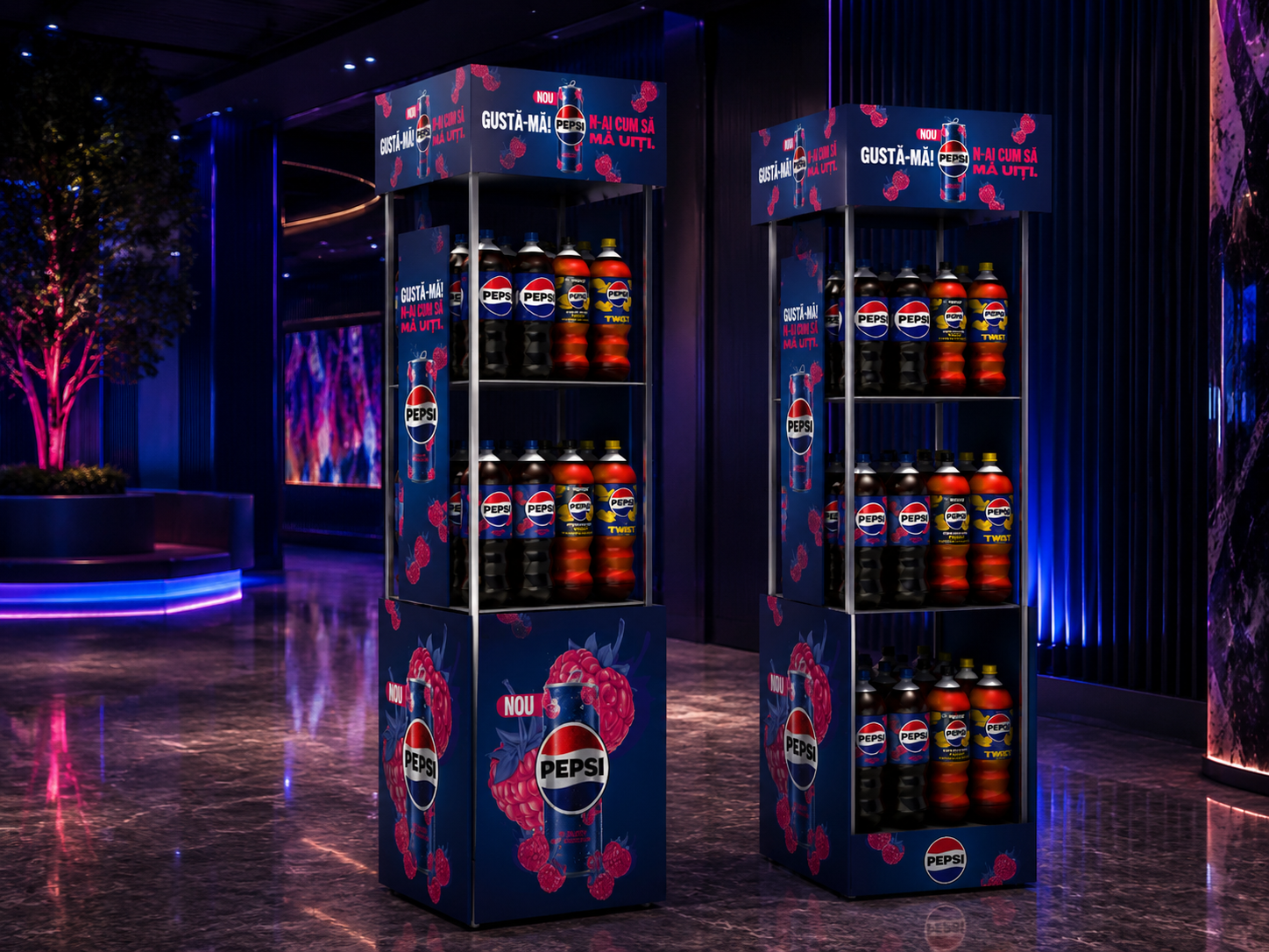 Pepsi raspberry stand
